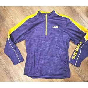 LSU Tigers Men's Long Sleeve 1/4 Zip Activewear Top With Pockets XL   83